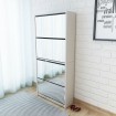 Mueble zapatero 4 compartimentos espejo blanco 63x17x134 cm