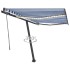 Toldo automático LED sensor de viento azul y blanco 300x250