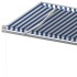 Toldo manual retráctil con postes azul y blanco 5x3,5