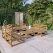 Muebles de jardín 7 piezas marrón miel madera maciza de pino