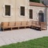 Muebles de jardín 7 piezas marrón miel madera maciza de