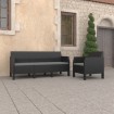 Set de muebles de jardín 2 pzas cojines PP ratán gris antracita