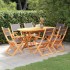 Set de comedor de jardín 7 pzas madera eucalipto textilene