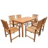 Set de comedor de jardín 7 piezas madera maciza de