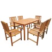 Set de comedor de jardín 7 piezas madera maciza de acacia