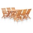 Set comedor de jardín plegable 7 piezas madera maciza de