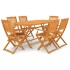 Set comedor de jardín plegable 7 pzas madera maciza de