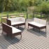 Set muebles de jardín 6 pzas y cojines ratán sintético