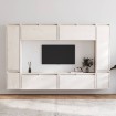 Muebles para TV 8 piezas madera maciza de pino blanco