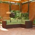 Set muebles de jardín 4 piezas y cojines ratán sintético