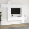 Set de muebles para TV 9 piezas madera contrachapada blanco