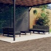 Muebles de jardín 6 pzas con cojines antracita madera de pino