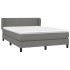 Cama box spring con colchón tela gris oscuro 140x190