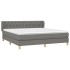 Cama box spring con colchón tela gris oscuro 160x200