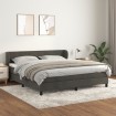 Cama box spring con colchón terciopelo gris oscuro 180x200 cm