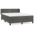 Cama box spring con colchón terciopelo gris oscuro 140x190