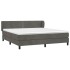 Cama box spring con colchón terciopelo gris oscuro 160x200