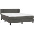 Cama box spring con colchón terciopelo gris oscuro 140x200