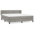 Cama box spring con colchón terciopelo gris claro 180x200