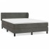 Cama box spring con colchón terciopelo gris oscuro 180x200