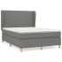 Cama box spring con colchón tela gris oscuro 140x190