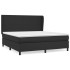 Cama box spring con colchón cuero sintético negro 160x200