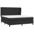 Cama box spring con colchón cuero sintético negro 160x200