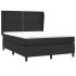 Cama box spring con colchón cuero sintético negro 140x190