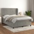 Cama box spring con colchón terciopelo gris claro 140x190