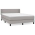 Cama box spring con colchón tela gris claro 140x190