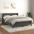 Cama box spring con colchón terciopelo gris oscuro 140x200