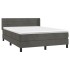 Cama box spring con colchón terciopelo gris oscuro 140x190