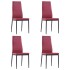 Conjunto de mesa y sillas de comedor 5 piezas color vino