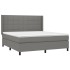 Cama box spring con colchón tela gris oscuro 160x200