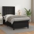 Cama box spring con colchón cuero sintético negro 100x200