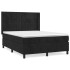 Cama box spring con colchón terciopelo negro 140x190