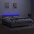 Cama box spring con colchón tela y LED gris claro 160x200