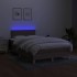 Cama box spring con colchón y LED tela gris taupe 120x200