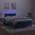 Cama box spring colchón y LED terciopelo azul oscuro 120x200