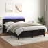 Cama box spring colchón y LED terciopelo negro 140x190