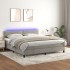 Cama box spring colchón y LED terciopelo gris claro 160x200