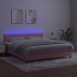 Cama box spring colchón y LED terciopelo rosa 180x200