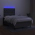 Cama box spring con colchón y LED tela gris oscuro 120x200