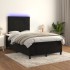 Cama box spring colchón y LED terciopelo negro 120x200