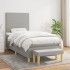 Cama box spring con colchón tela gris claro 90x190