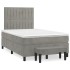 Cama box spring con colchón terciopelo gris claro 120x200