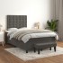 Cama box spring con colchón terciopelo gris oscuro 120x200