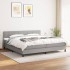 Cama box spring con colchón tela gris claro 160x200