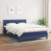 Cama box spring con colchón tela azul 140x200 cm