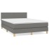 Cama box spring con colchón tela gris oscuro 140x190